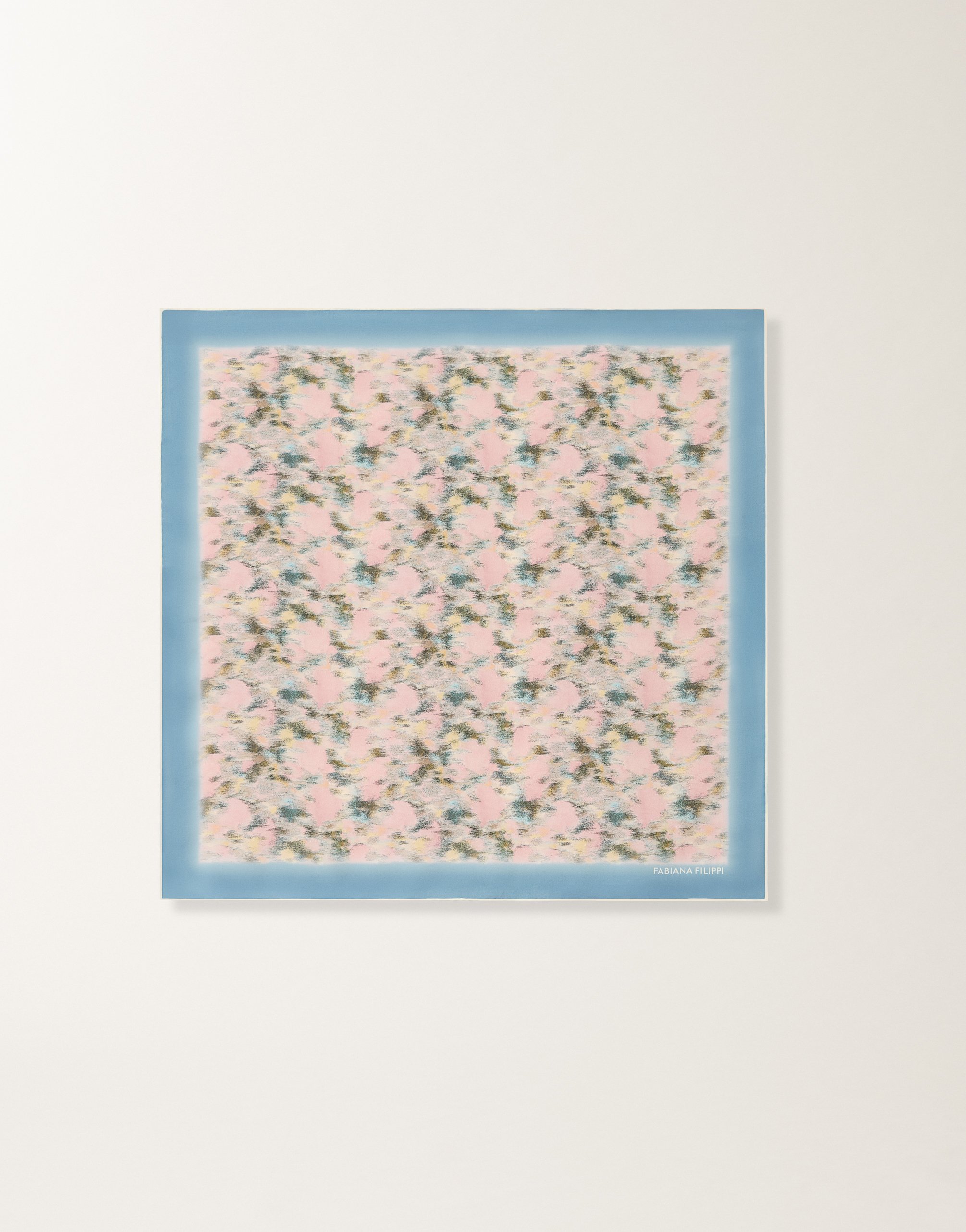 Printed silk foulard, chiné print