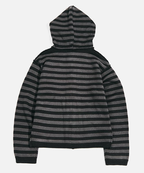 S / T Knit Hoodie Zip-Up_Black/Gray