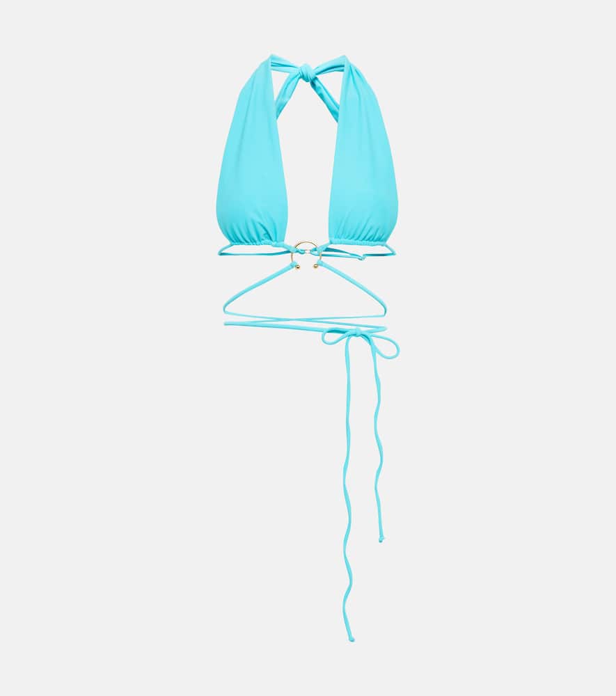Pierced wrap bikini top
