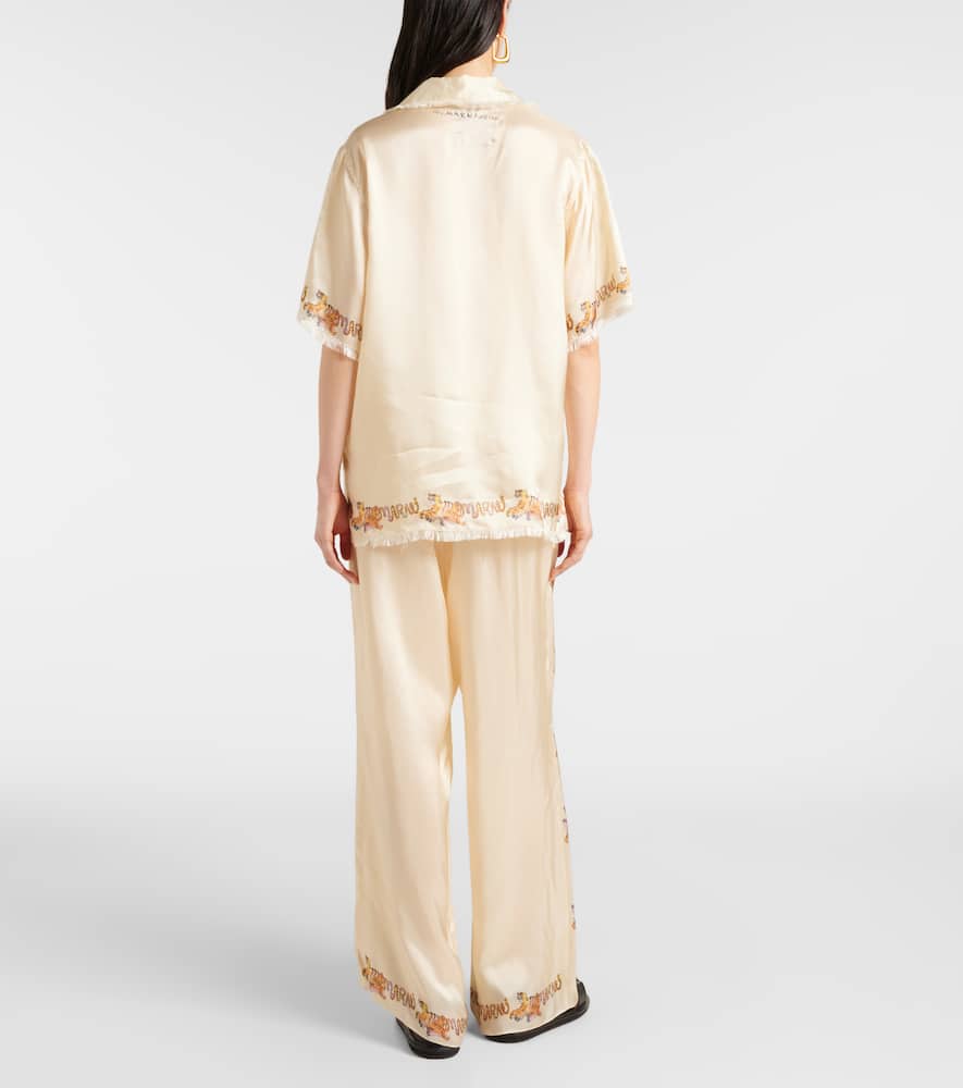 Printed satin shirt