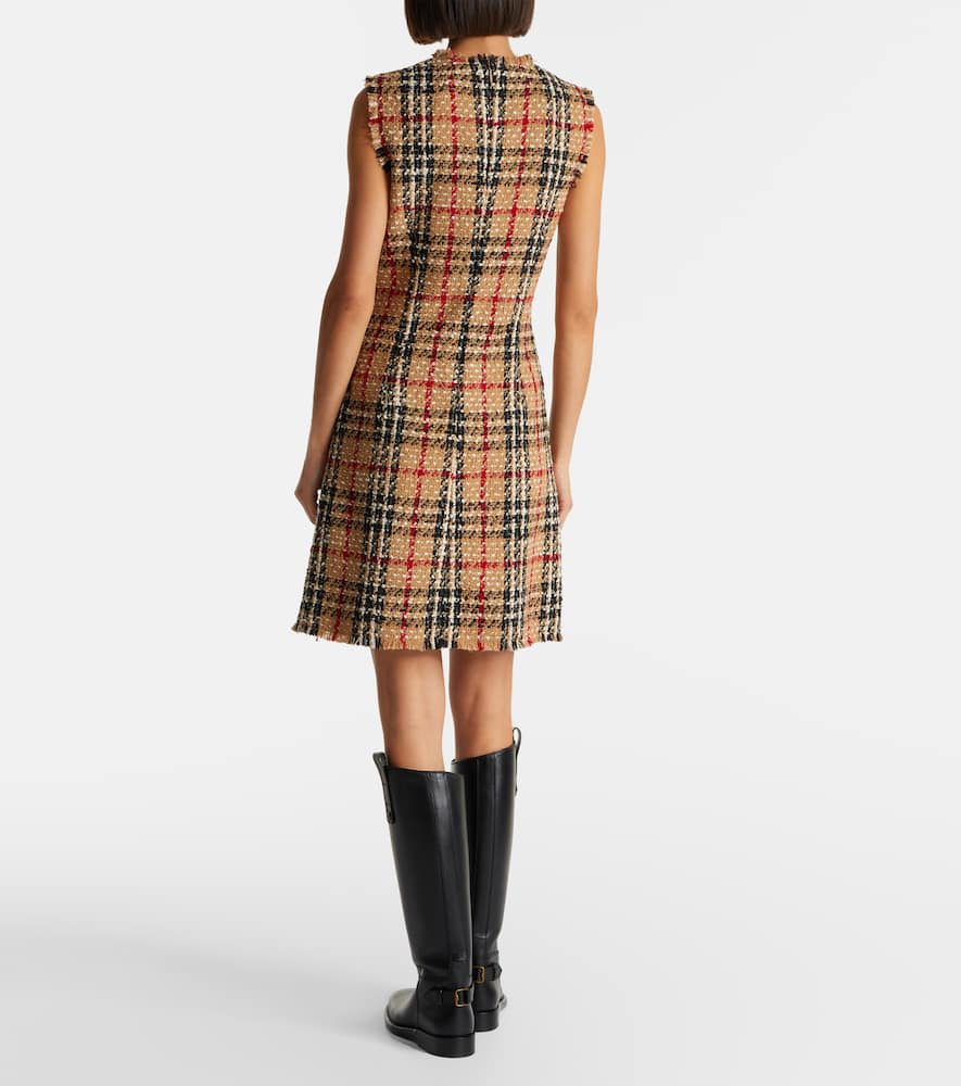 Check bouclé minidress