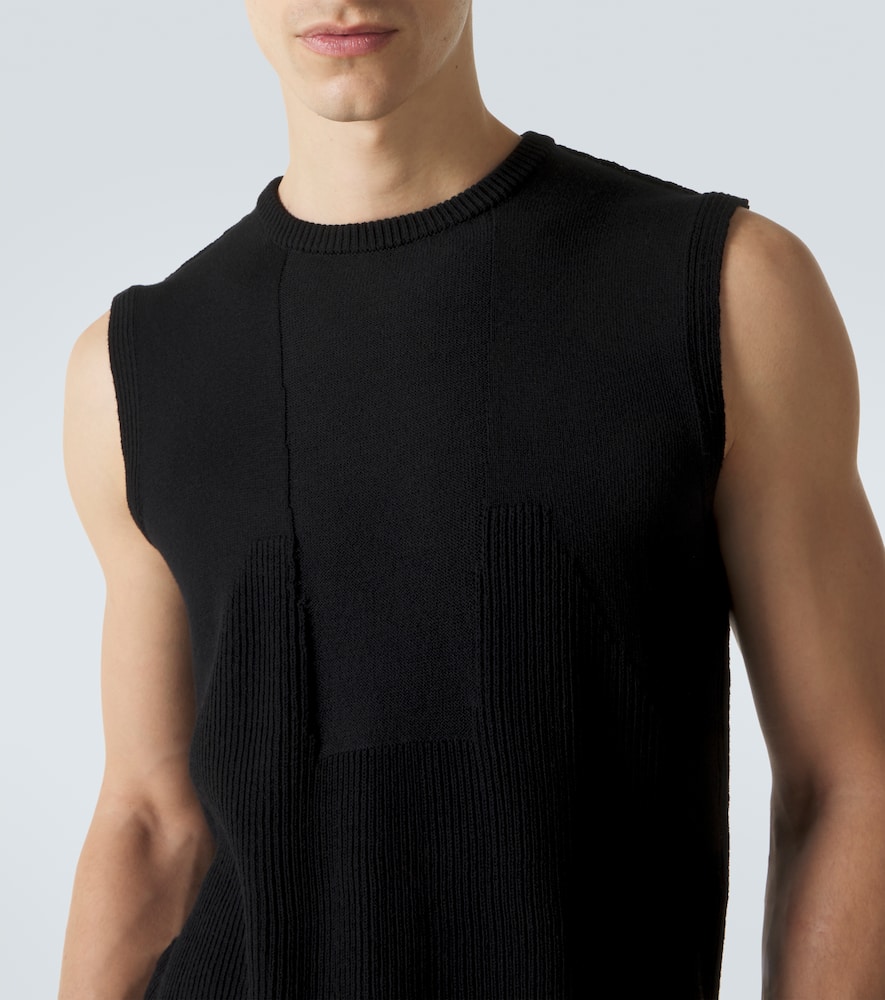 Ribbed-knit virgin wool tank top