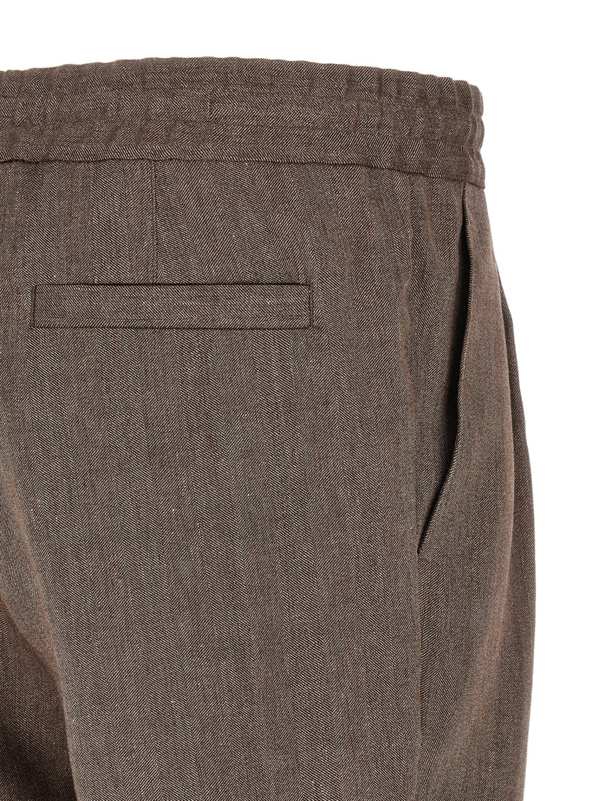 Brunello Cucinelli - chevron linen wool blend bermuda short