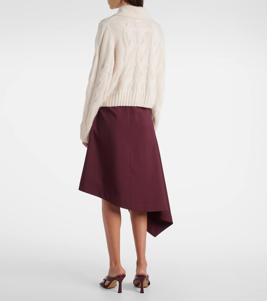 Cable-knit cashmere and silk cardigan