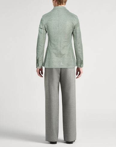 Man Blazer Green Size 38 Linen, Cotton