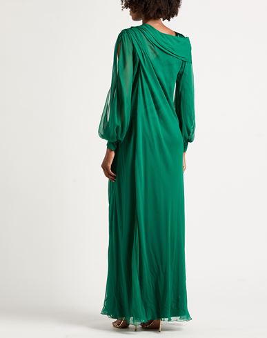 Woman Maxi dress Emerald green Size 4 Silk