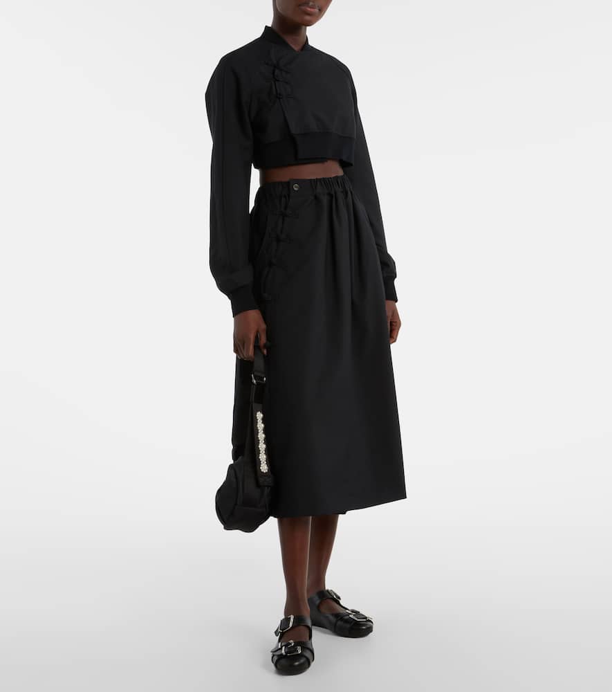 Wool midi skirt