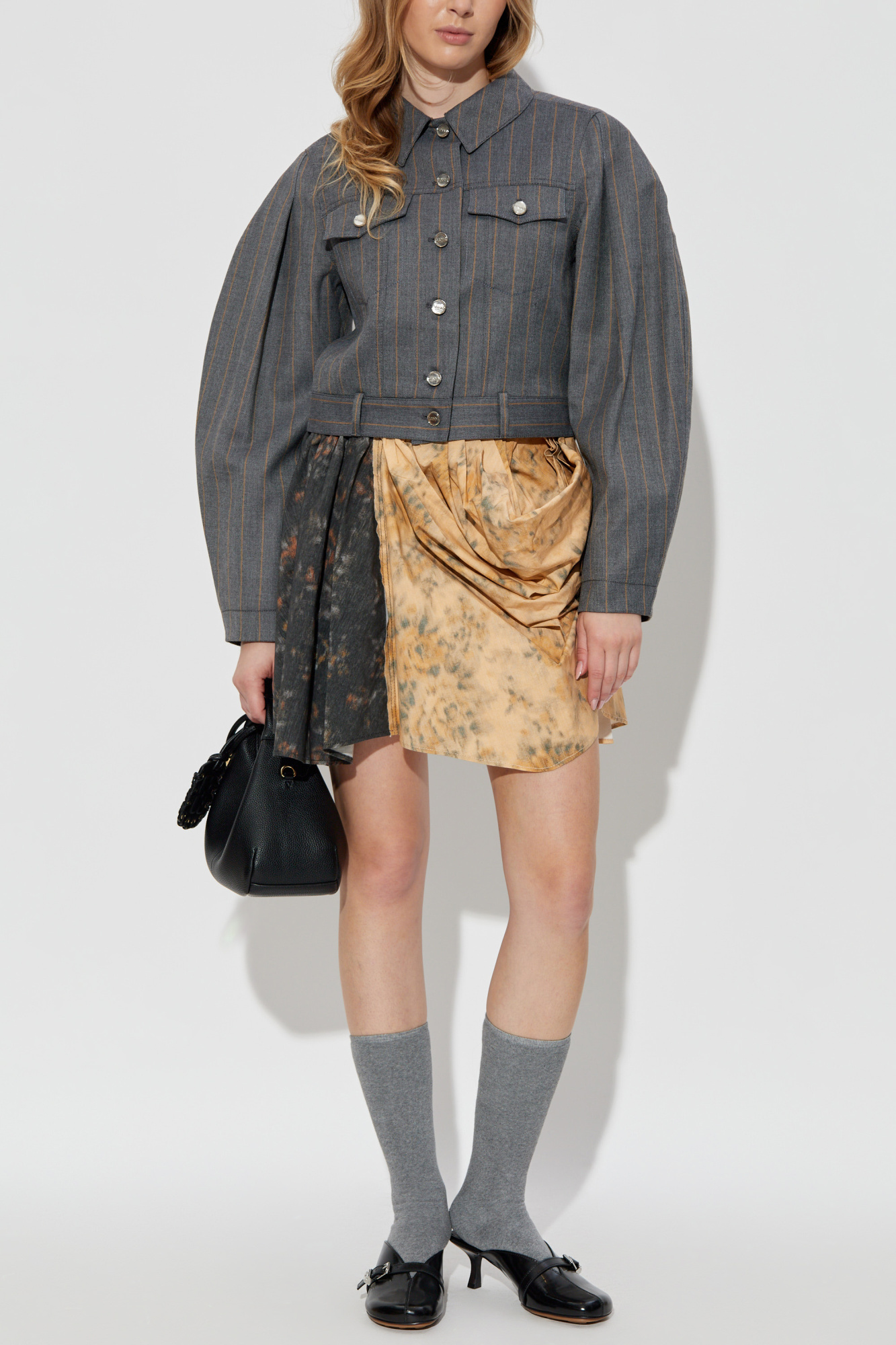 Jacket With Pinstripe Pattern, Women's, Grey