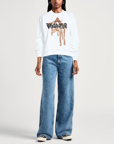 Woman Sweatshirt White Size M Cotton