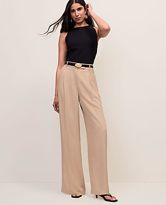 Ann Taylor The Petite Pleated Straight Pant