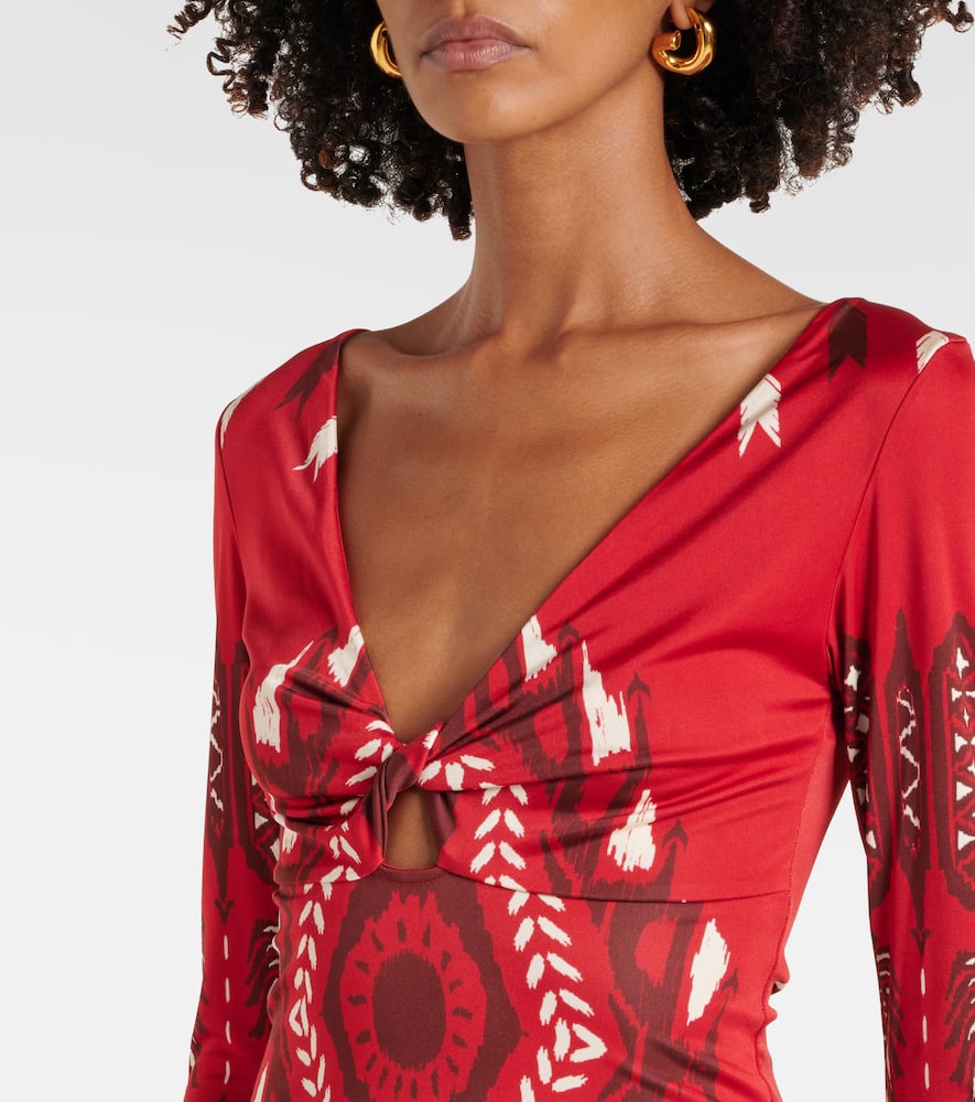 Printed jersey maxi dress
