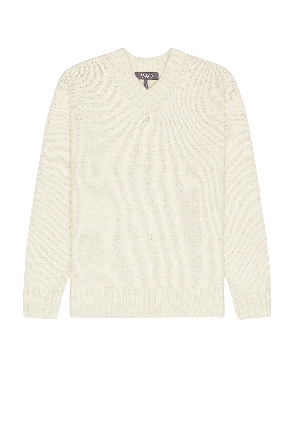 WAO Slub Yarn V-Neck Sweater in Ivory - Cream. M also in