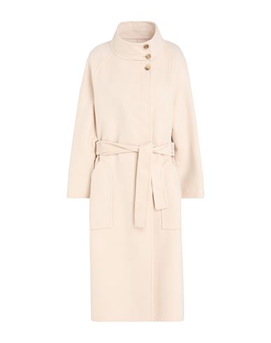 Woman Coat Beige Size 2 Virgin Wool, Cashmere