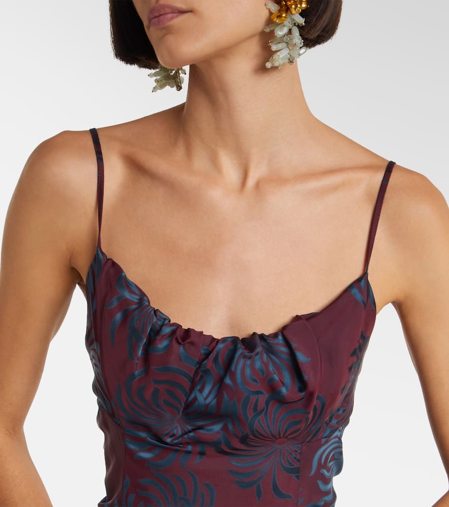 Floral jacquard midi dress