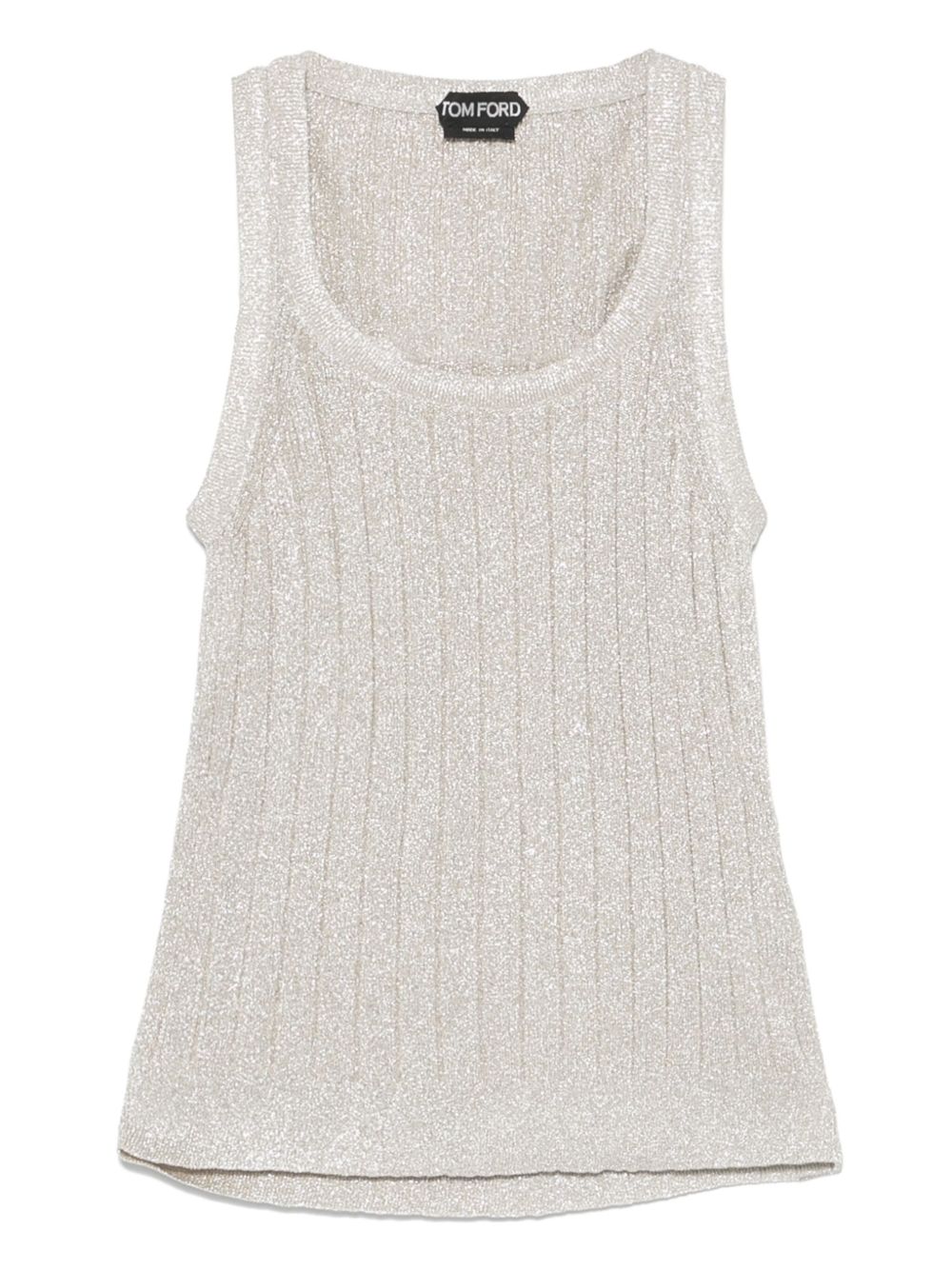 Lurex ribbed tank top - Silver