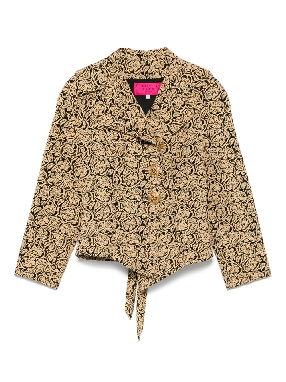 1980s jacquard-pattern jacket - Black