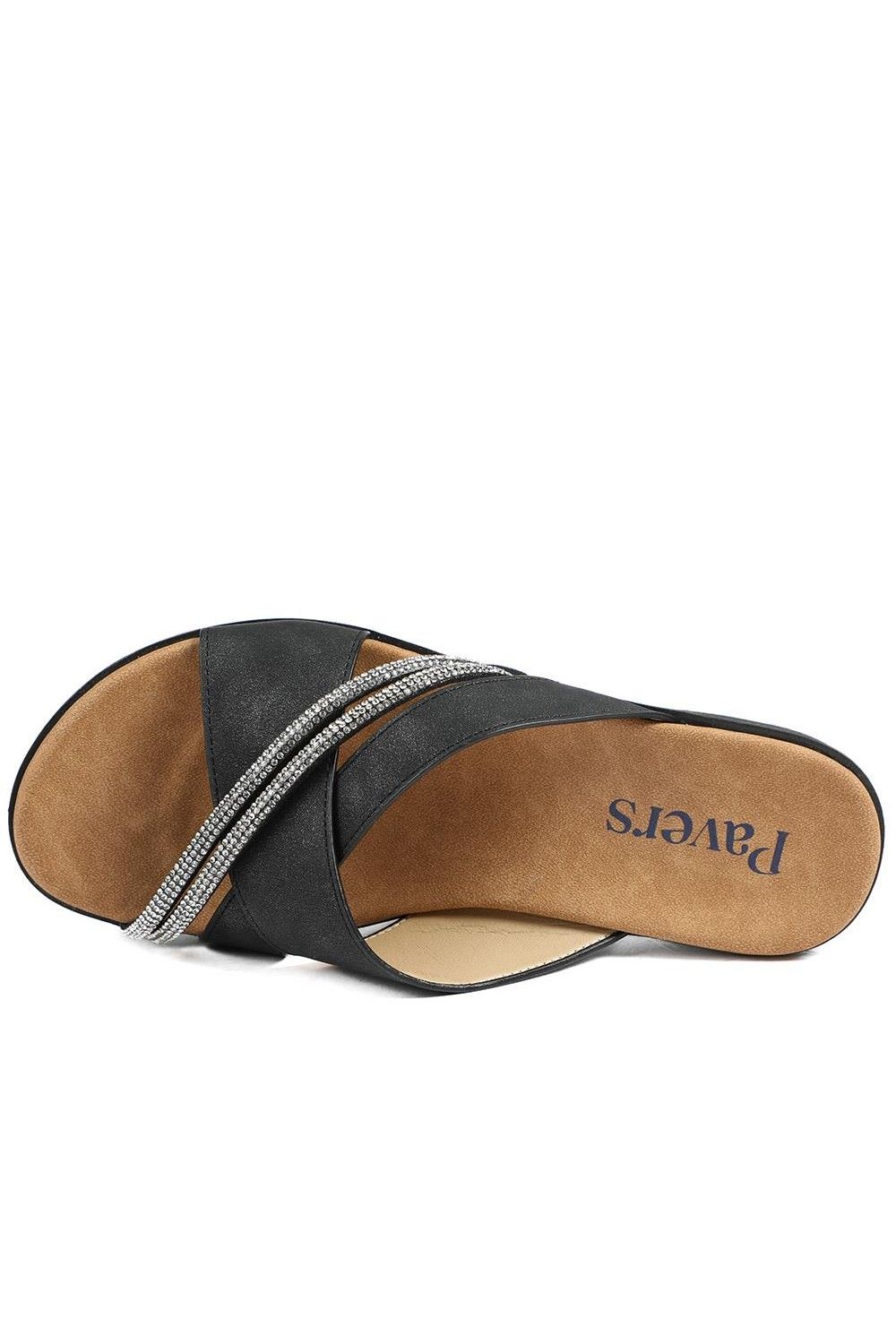Pavers Lightweight Slip On Mule Sandals In Black