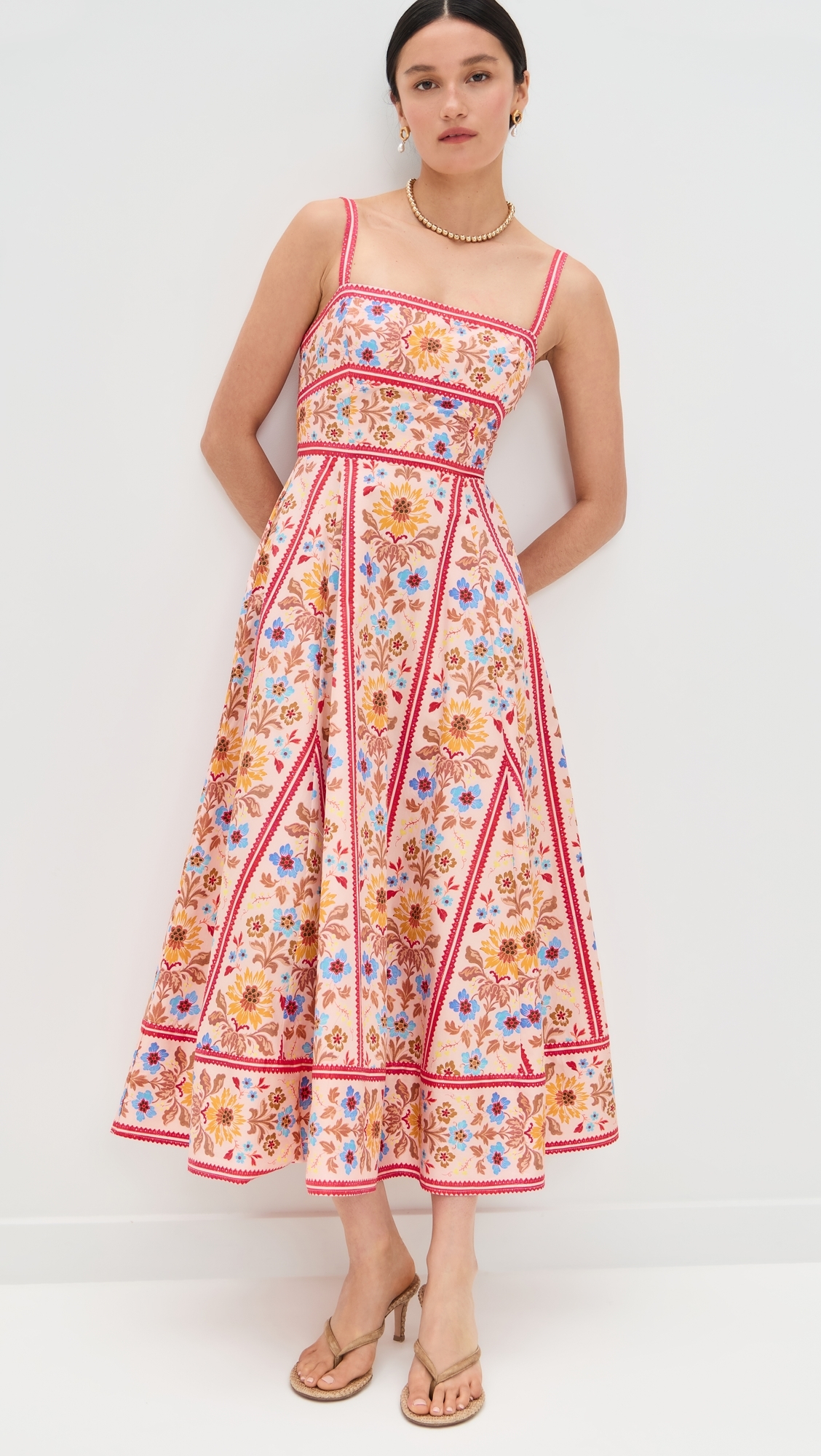 Hill House Home The Margot Dress Floral Block Stripe/Pink Multi