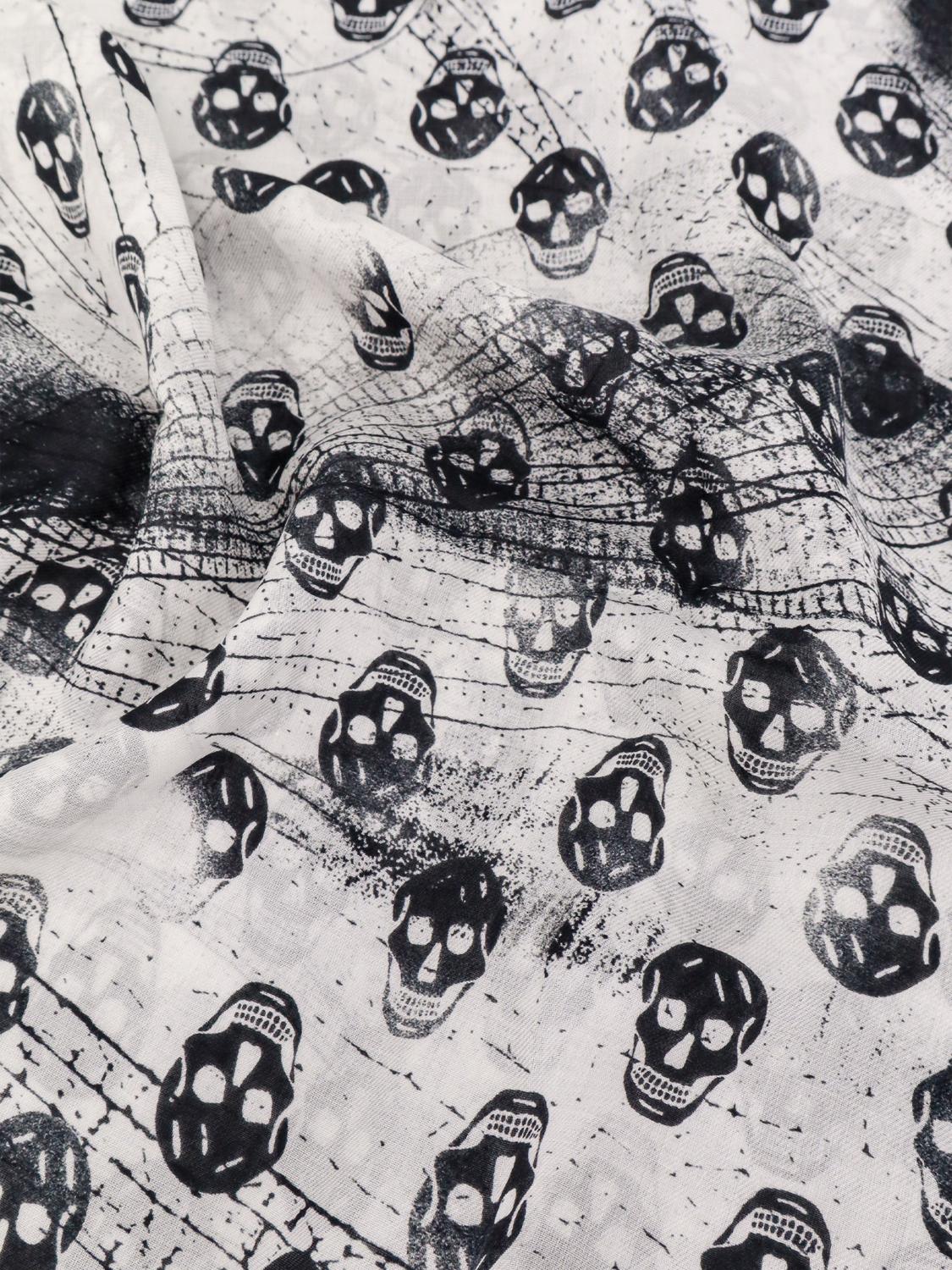 Skull-print scarf - White