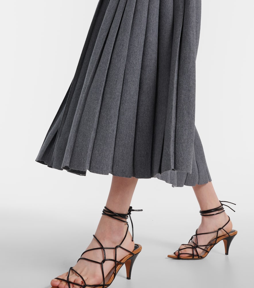 Elio pleated wool midi dress