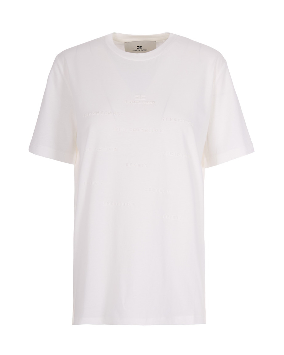 White Round Neck Logo T-Shirt