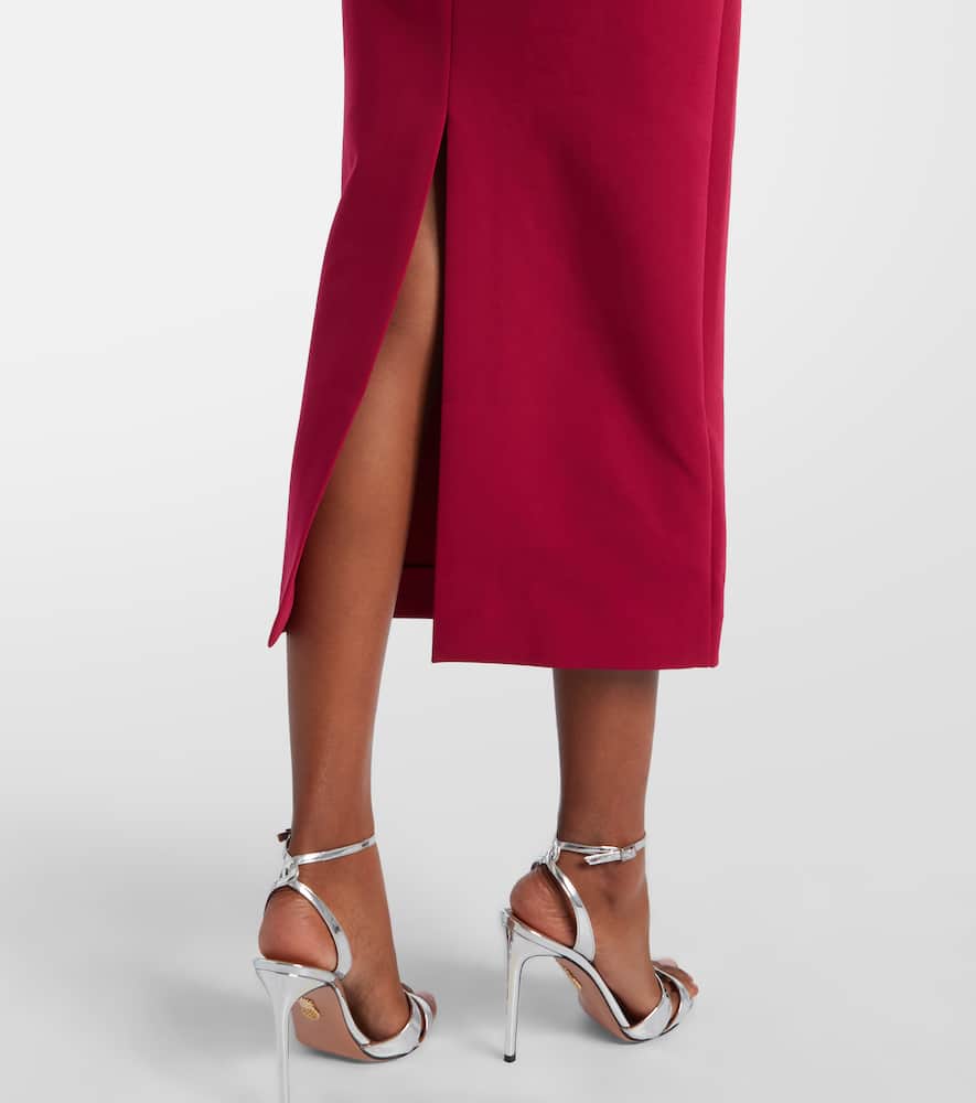 Belted crêpe midi dress