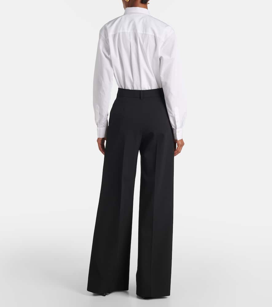 High-rise wool-blend wide-leg pants