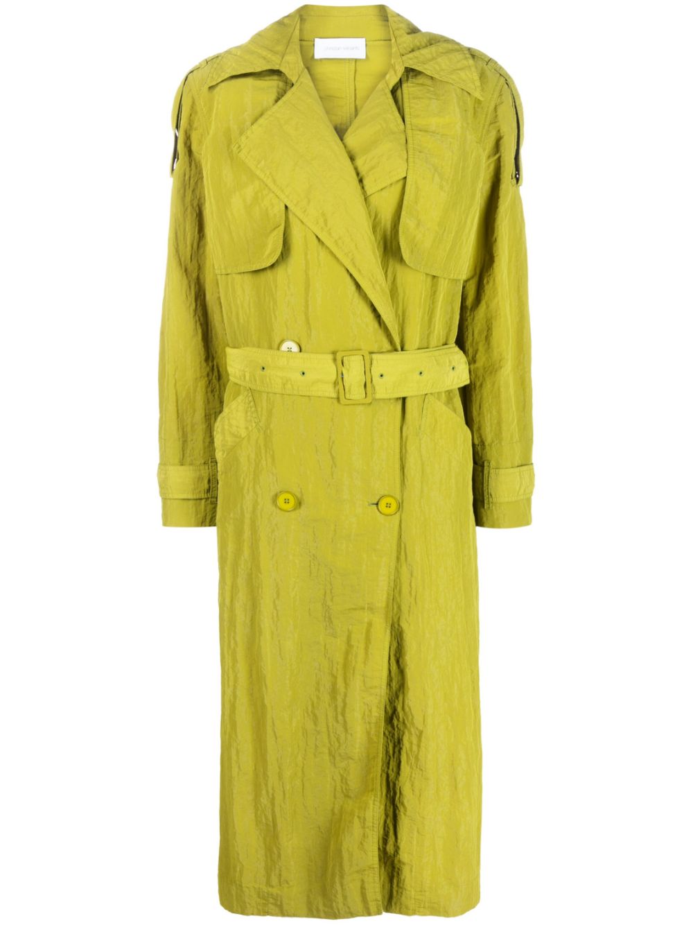 Jushu belted midi trench coat - Green