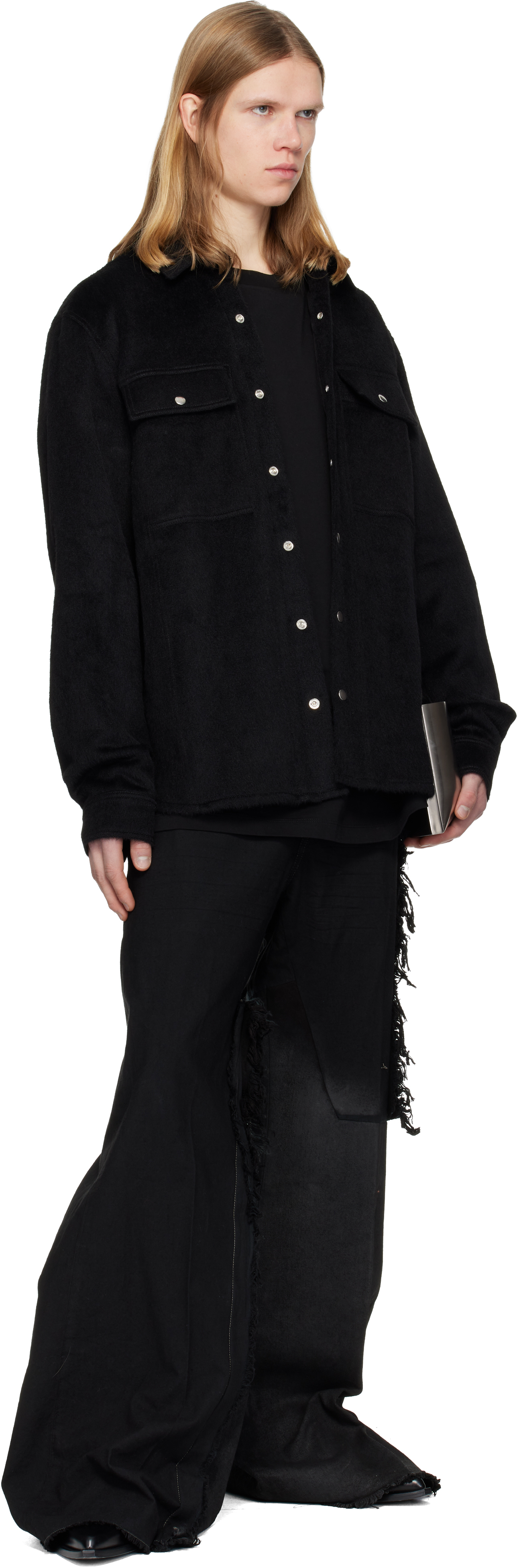 Black Alpaca Wool Shirt