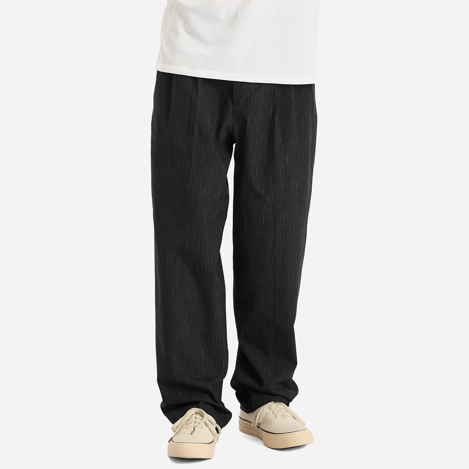 Visvim Men's Russo Relaxed Tailored Trousers in Black