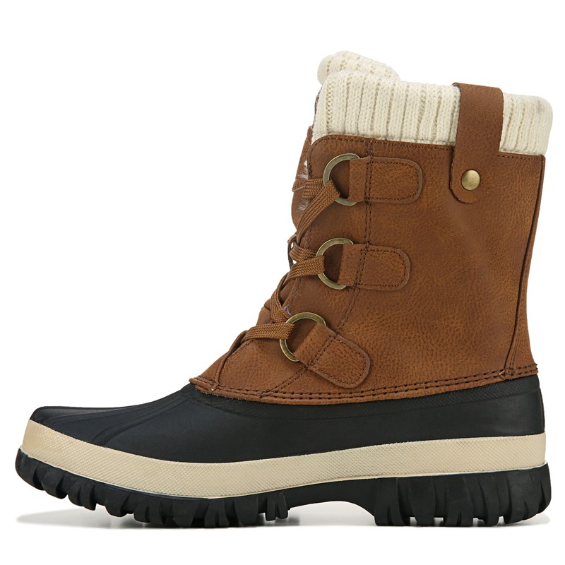 Women's Stormy Weather Resistant Duck Boots (Peanut/Cream/Black)