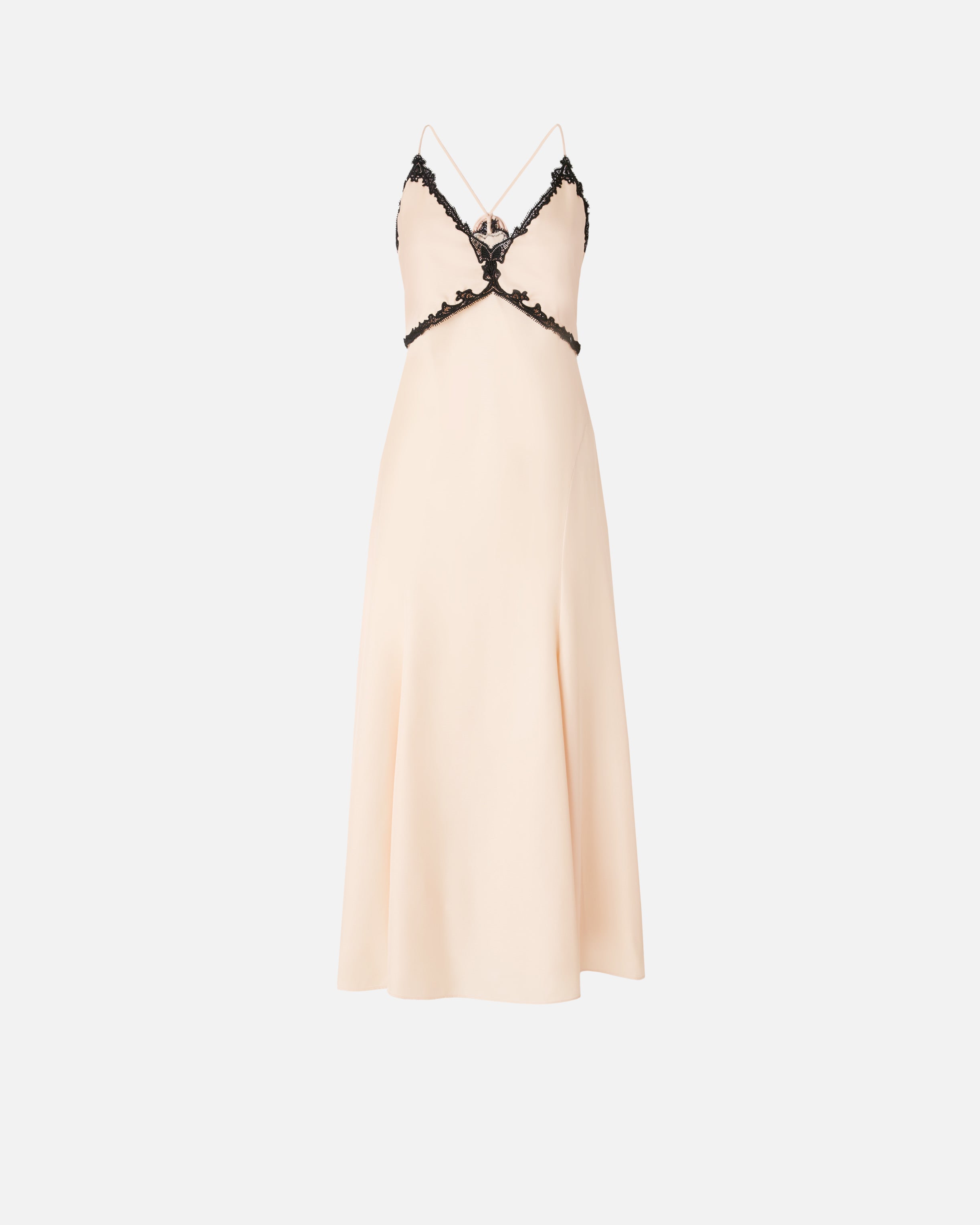 Long dress with slit and lace inserts - 38