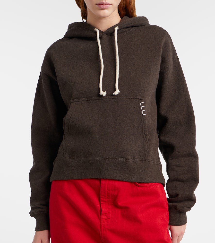 Cropped cotton hoodie