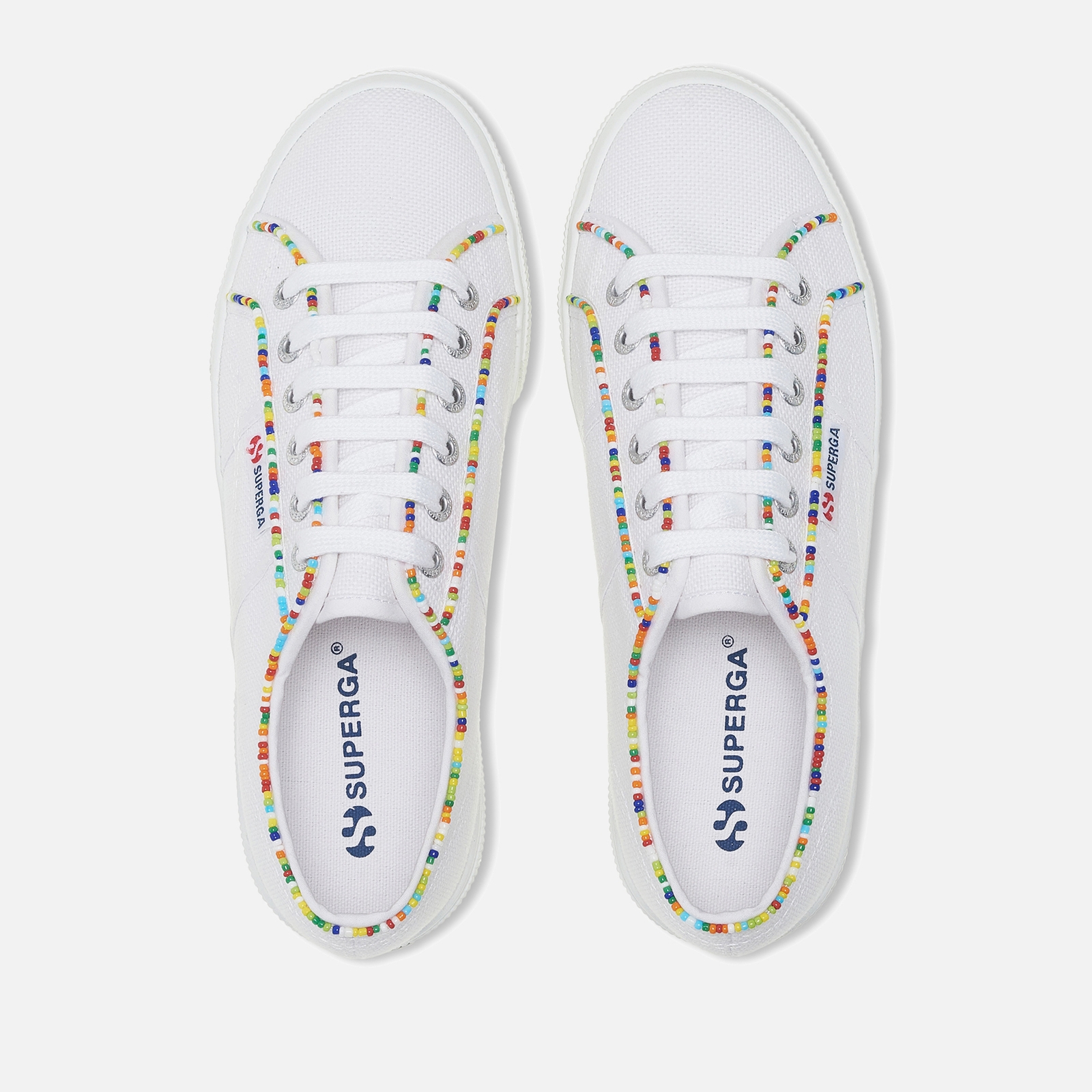 Superga Women's 2740 Embellished Beaded Canvas Trainers - UK 4