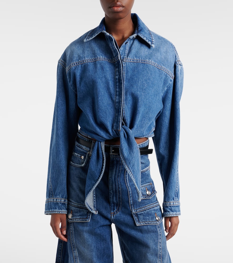 Pevera cropped denim shirt