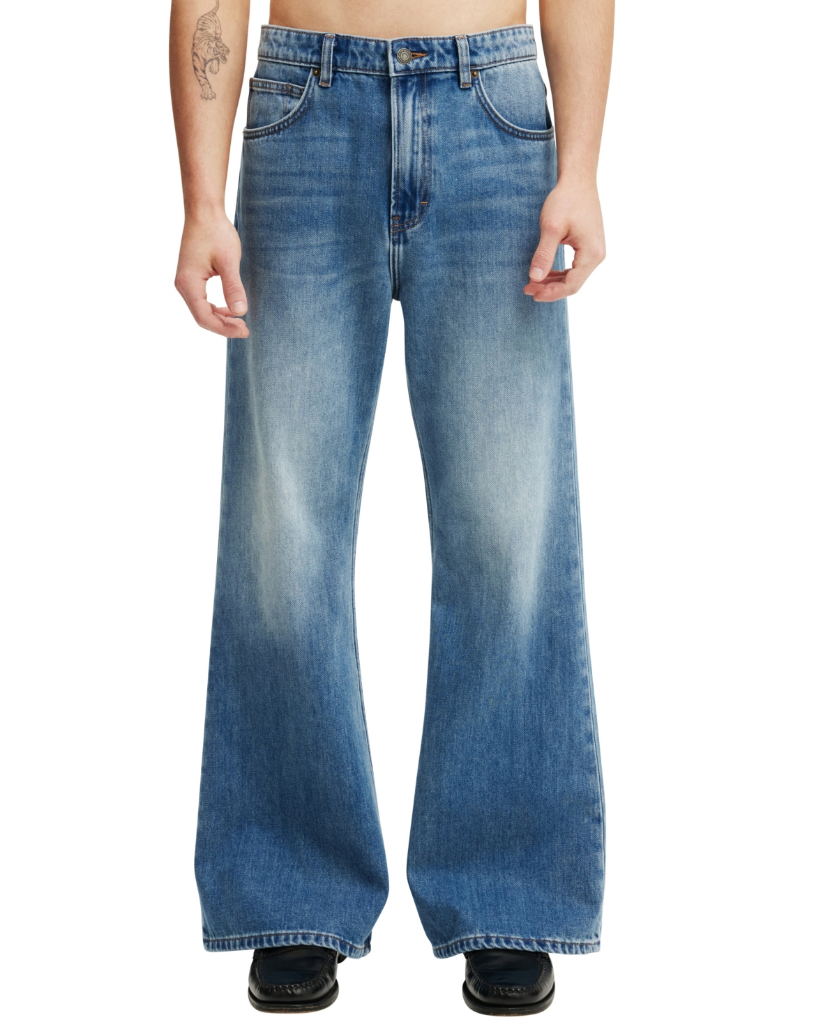 Men's Baggy Bootcut Jean - Dark Blue