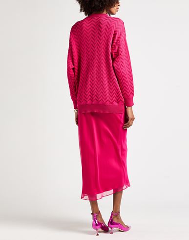 Woman Cardigan Fuchsia Size 4 Cotton, Viscose, Elastane, Polyamide