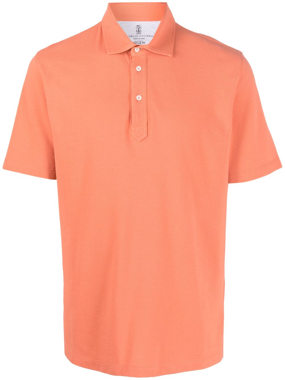Short-sleeved cotton polo shirt - Orange