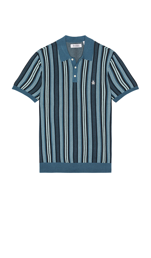 Original Penguin Vertical Stripe Polo in Blue. M. Also in L, S, XL/1X