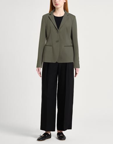 Woman Blazer Military green Size 12 Viscose, Polyamide, Elastane