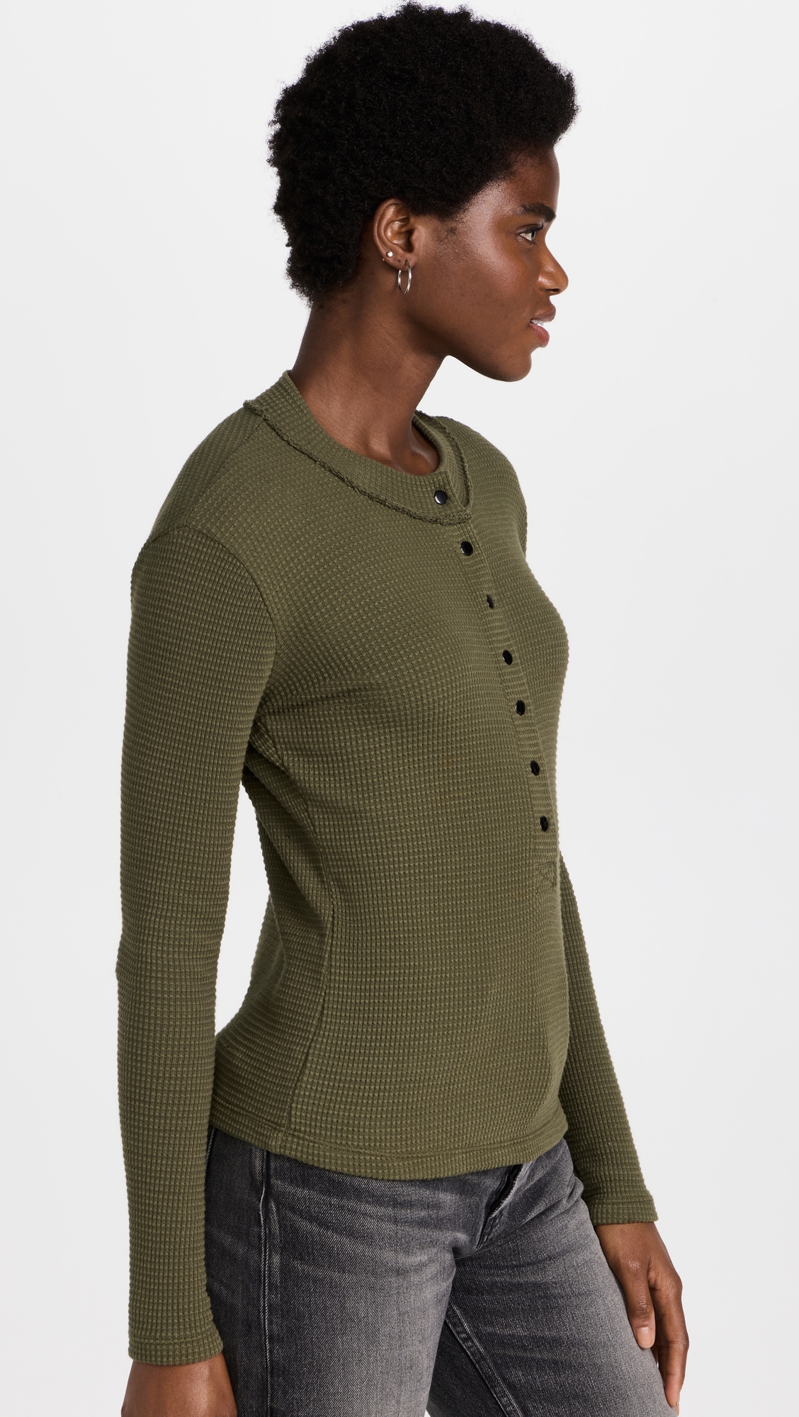 Snap Henley Top Fatigue