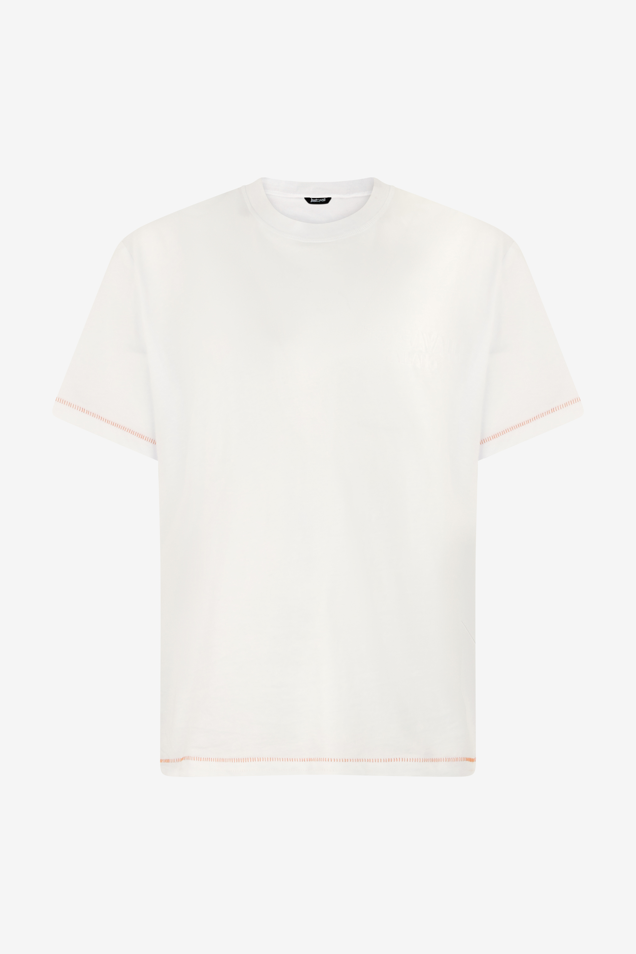 T-shirt With Jc Monogram And Contrasting Topstitching