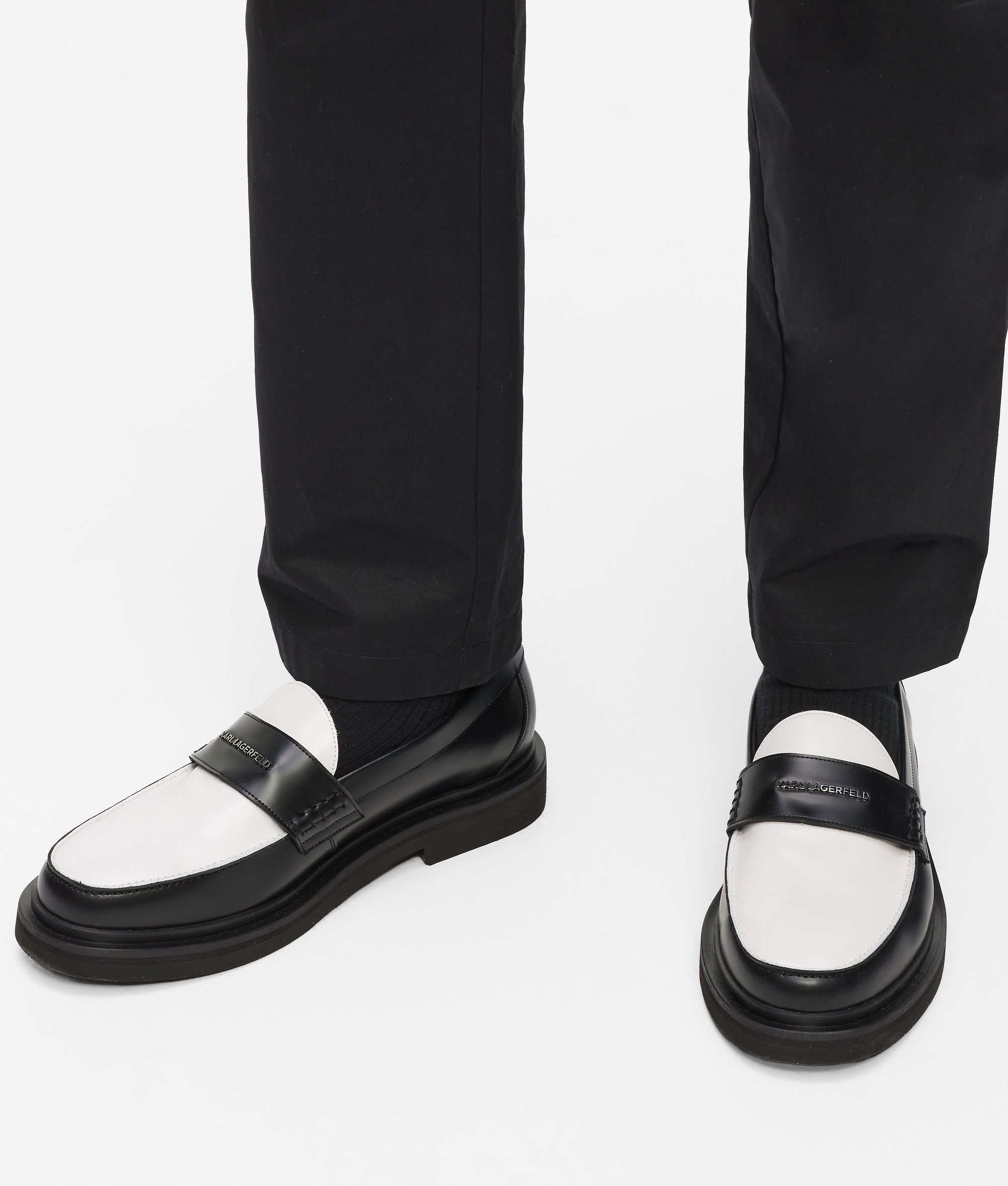 Karl Lagerfeld - Keaton Saddle-loafer, Herren, Schwarz/weiss, Größe