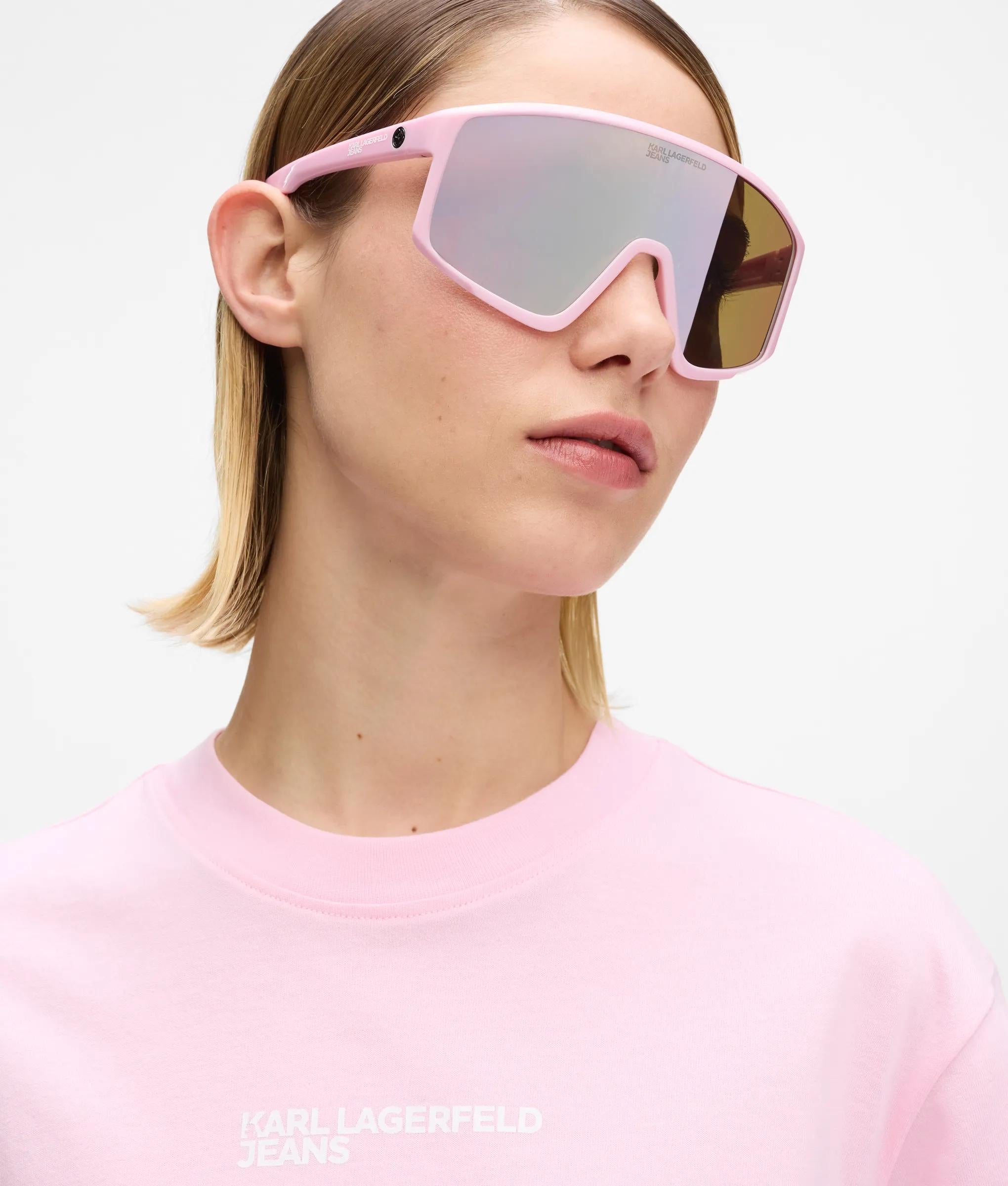 Karl Lagerfeld - Lunettes De Soleil Shield Klj X Dragon, Femme, Rose/or, : One