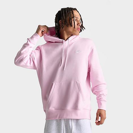 Men's Club Fleece Premium Embroidered Pullover Hoodie in Pink Foam/Pink Foam