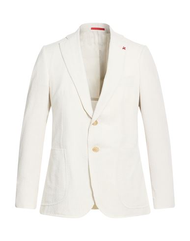 Man Blazer Off white Size 36 Polyester, Cotton
