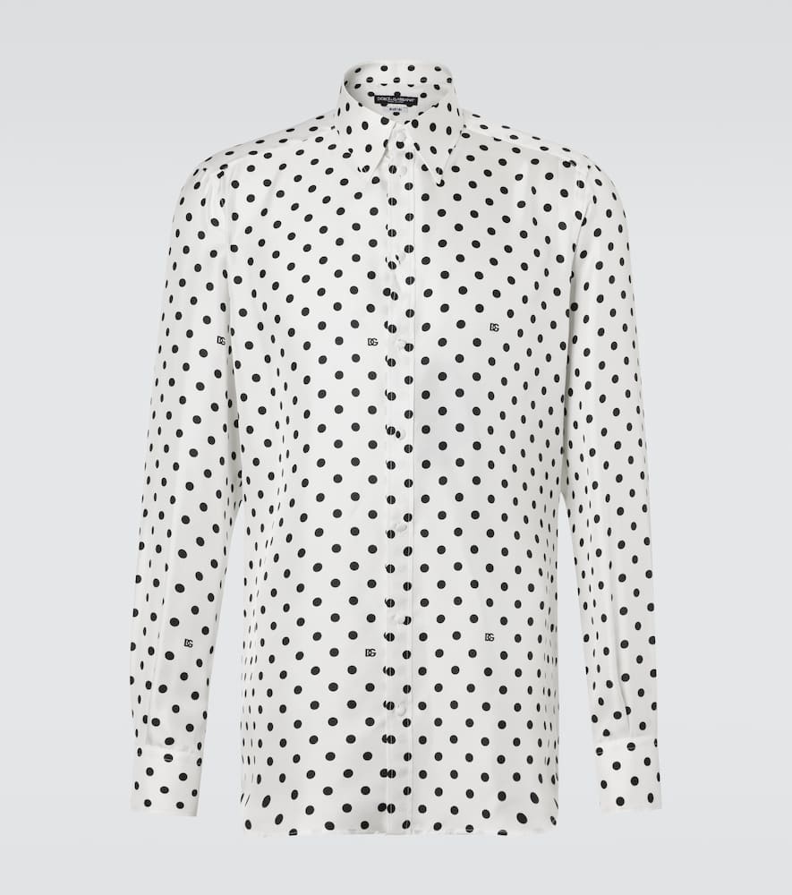 Polka-dot silk shirt