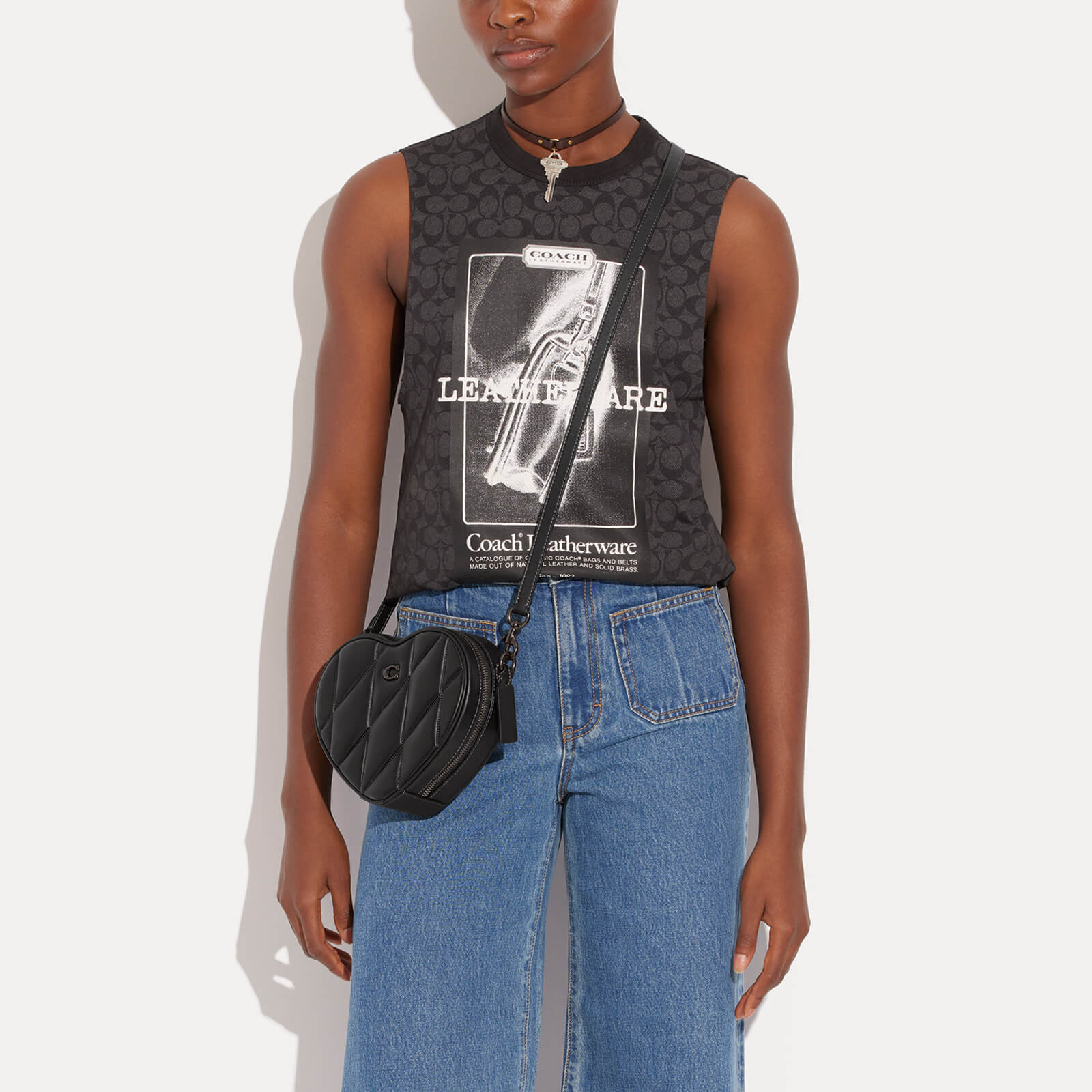 Coach Quilted Heart Leather Crossbody Bag