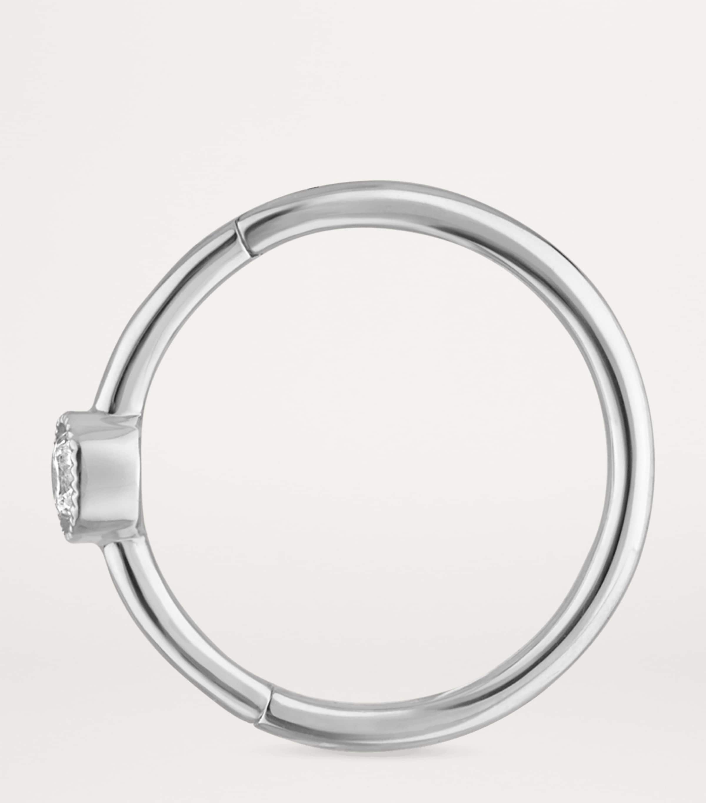 Scalloped Diamond Clicker Single Hoop Earring