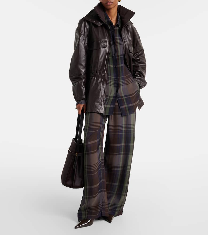 Peri sheer plaid shirt